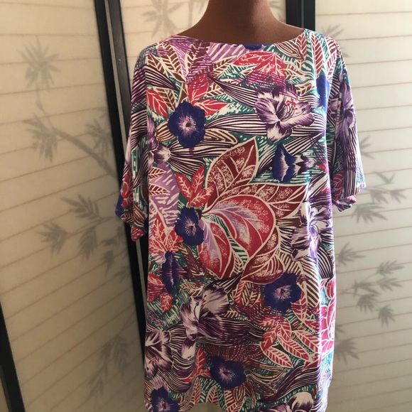 Hand Sewn Short Sleeve Cotton Knit Blouse Plus Size 3x - Picture 1 of 7